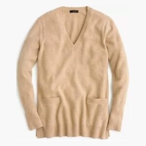 J. Crew |  V-neck Front-Pocket Tunic Sweater in Supersoft Yarn, Size S